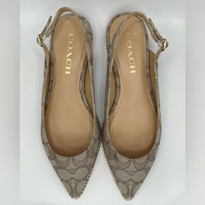 Women’s sz 5 Coach Flats with strap and small heel